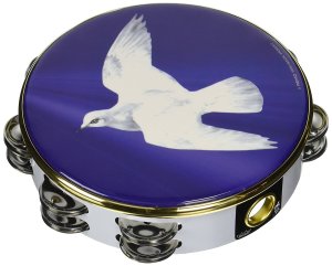 Tambourine - Religious Dove Tambourine, Double Row